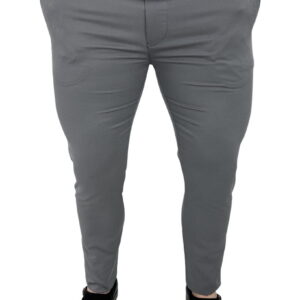 Eleganckie spodnie meskie szare slim fit Stylovy D-1100C